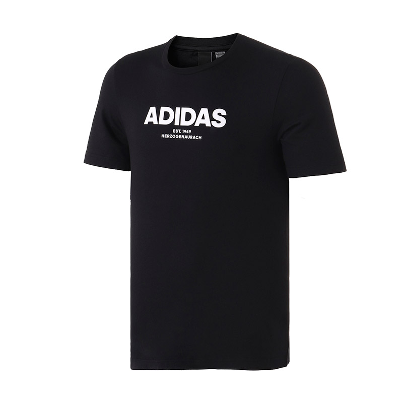 adidas阿迪达斯男子短袖T恤基础logo休闲运动服CZ9078 M CZ9078黑色