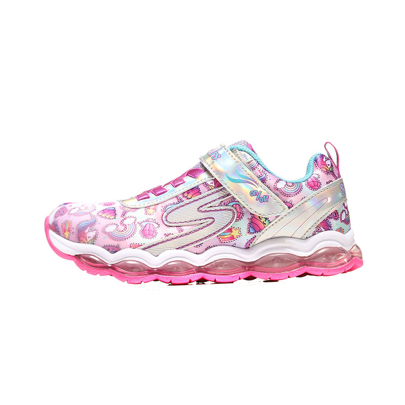 Skechers斯凯奇童鞋休闲鞋魔术贴多彩女大童闪灯鞋20059L. 20059L/SMLT银+多彩