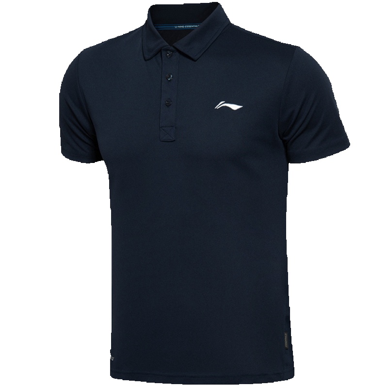 【自营】李宁夏季男装训练系列冰凉短袖POLO衫运动服APLL027 3XL APLL027-1墨水蓝