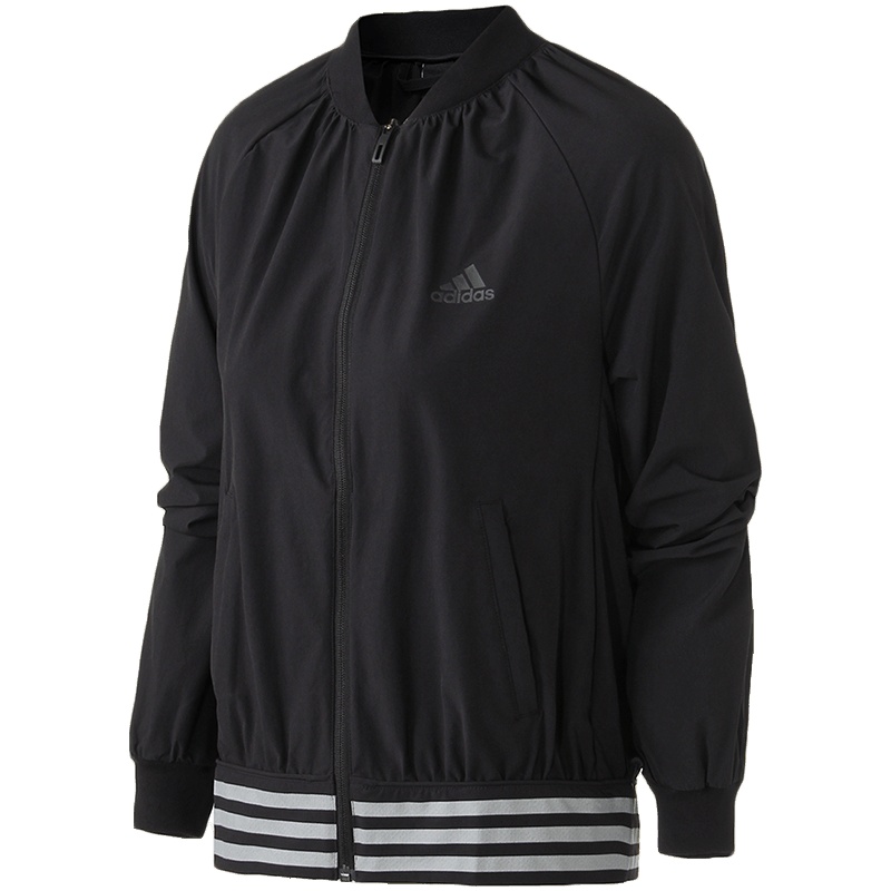 adidas阿迪达斯女子外套夹克飞行领休闲运动服DM5296 L DM5296白