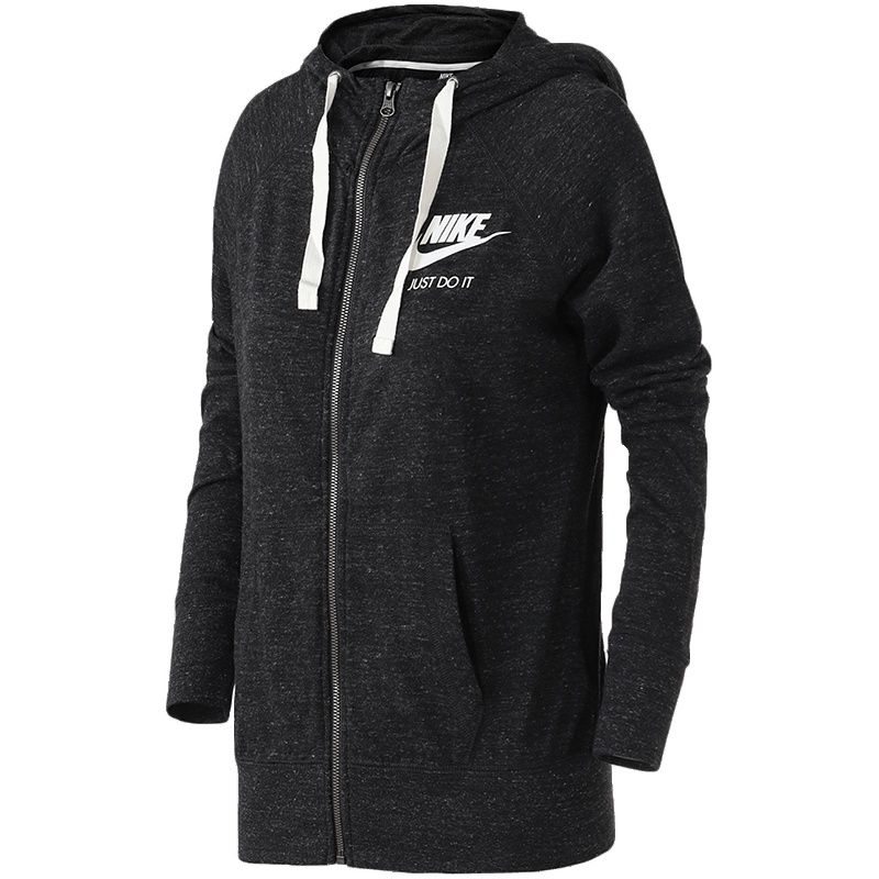 NIKE耐克女装外套针织连帽透气舒适休闲夹克883730. L 883730-010黑+帆白