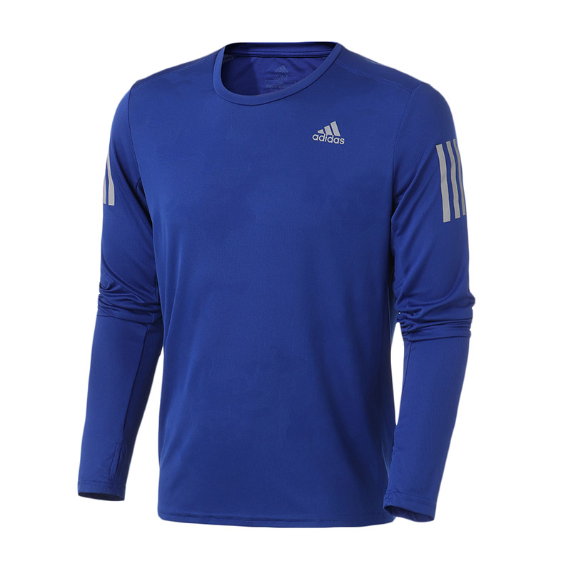 adidas阿迪达斯男子长袖T恤跑步训练运动服CE7289 L DN8727蓝色