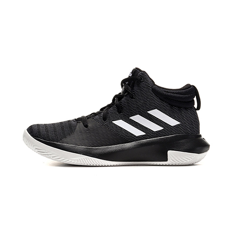 adidas阿迪达斯男儿童鞋儿童篮球鞋休闲运动鞋AC7627 AC7627黑色+白色 /适合脚长220mm