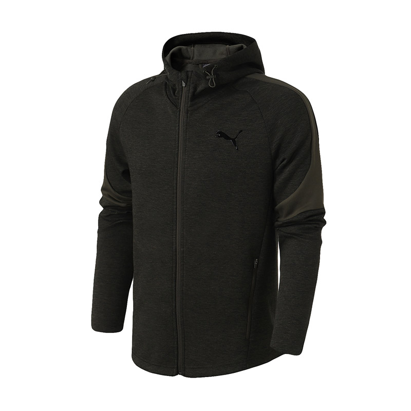 PUMA彪马运动服男装带帽运动外套针织外套853757 L 85375715绿色