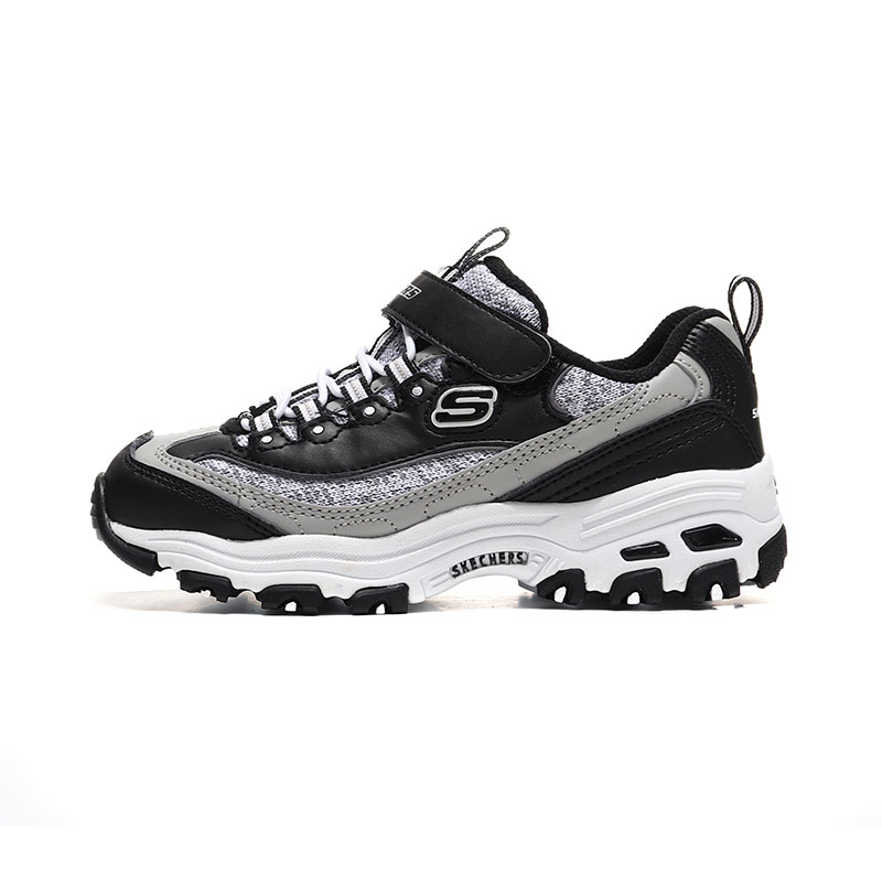 Skechers斯凯奇男童熊猫鞋D‘lites舒适运动鞋664094L 664094L/BKW黑色+白色