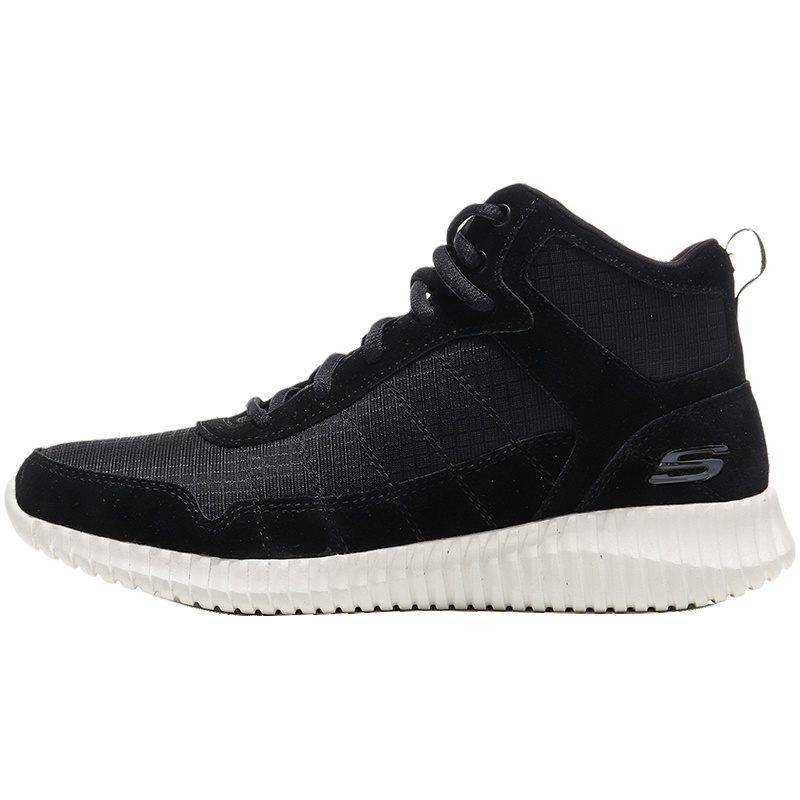 Skechers斯凯奇男鞋休闲鞋简约时尚中高帮绑带鞋666061 666061/BKW黑色+白色