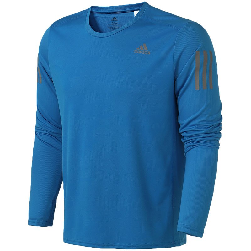 adidas阿迪达斯男子长袖T恤跑步训练圆领运动服CY5766 L CY5766蓝