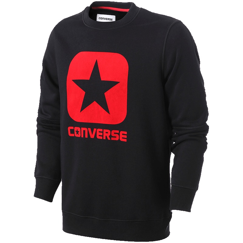 【自营】CONVERSE匡威男装卫衣圆领宽松保暖针织套头衫10005372 L 10005372-A01墨黑色