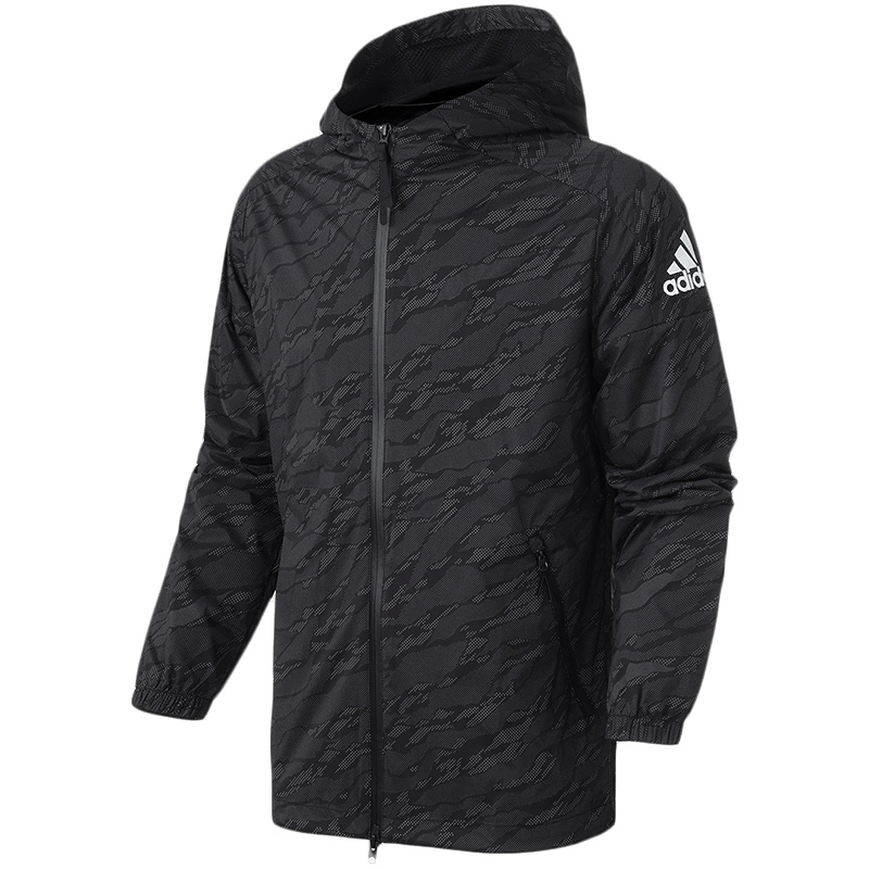 【自营】adidas阿迪达斯男子外套夹克连帽休闲运动服DM5274 L DM5274黑色