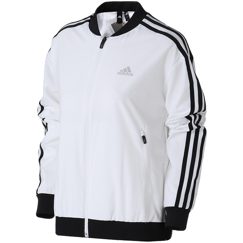 【自营】adidas阿迪达斯女子夹克外套飞行领休闲运动服DM5318 L DM5318白