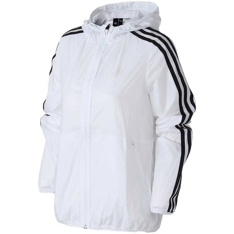 【自营】adidas阿迪达斯女子外套夹克连帽休闲运动服DW4239 L DW4239白