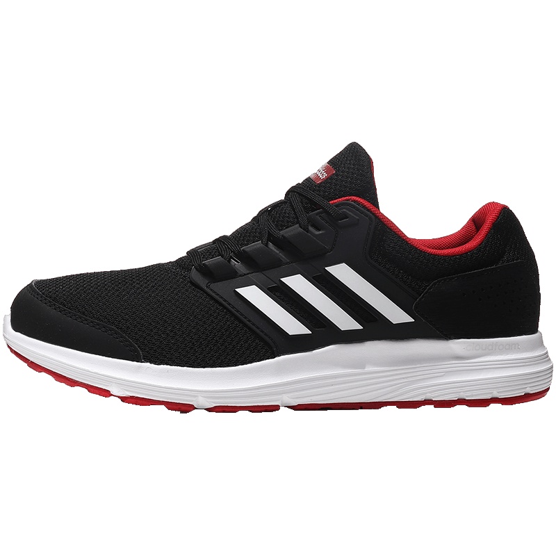 【自营】adidas阿迪达斯男子跑步鞋缓震网面轻便运动鞋B44622 B44622黑色+亮白+浅猩红