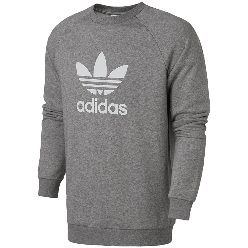 adidas阿迪达斯三叶草logo款男运动休闲卫衣CY4573 L CY4573中麻灰