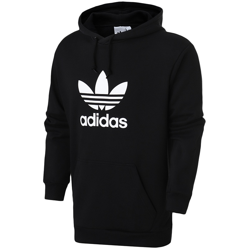 adidas阿迪达斯三叶草logo款男运动休闲卫衣DT7963 L DT7963中麻灰
