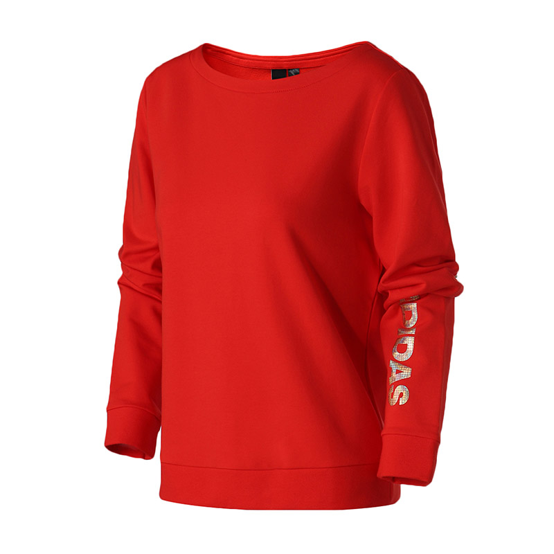 adidas阿迪达斯女卫衣长袖圆领秋冬休闲运动服DT2396 L DT2396红色