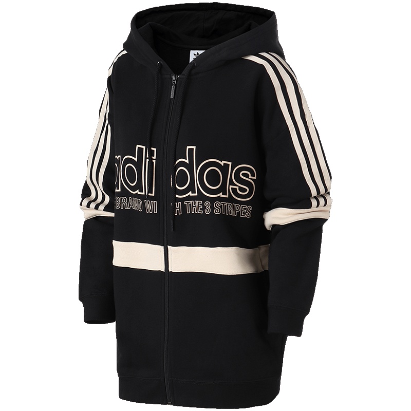 adidas三叶草女子运动服黑色休闲连帽套头衫卫衣DH4211 32 DH4211黑色