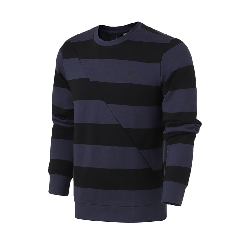 adidas男子卫衣秋冬长袖圆领套头休闲运动服DT2502 DT2502蓝色+黑色 2XL