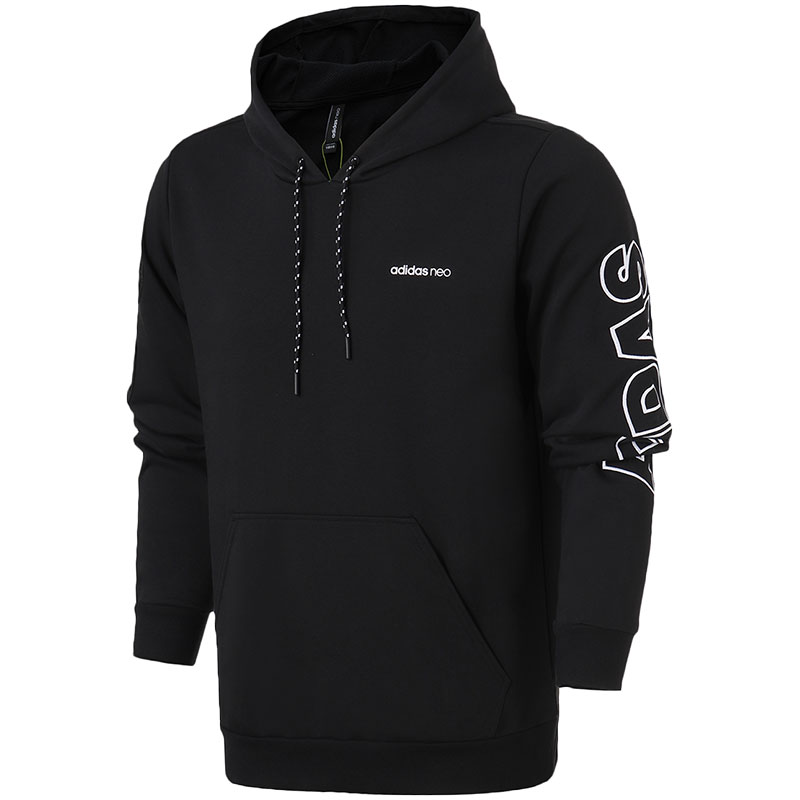 adidas阿迪达斯NEO男装连帽卫衣修身休闲运动服DX0053 L DX0053黑色
