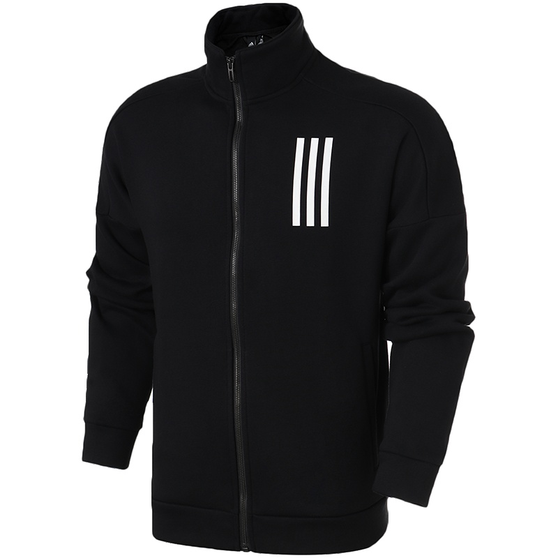 adidas男服夹克外套翻领开衫休闲运动服DN8398 L DN8398黑色