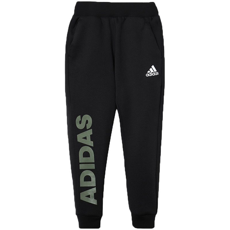 adidas童服装男小童针织长裤加绒保暖休闲运动服DT2344 110 DT2344黑色