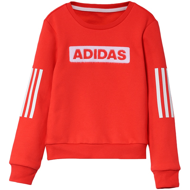adidas童女小童套头卫衣儿童长袖圆领休闲运动服DT2421. 110 DT2421红色