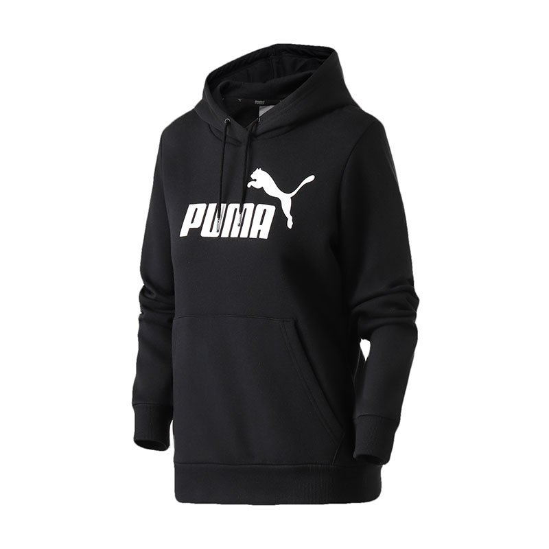 PUMA运动服加绒保暖女装连帽运动长袖针织卫衣855455 L 85545501黑色