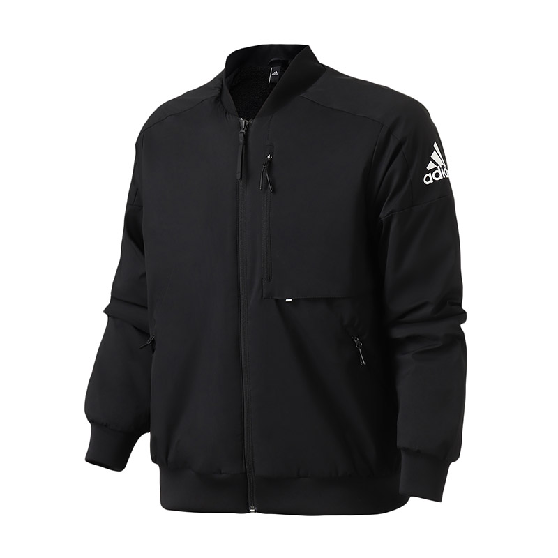 adidas男装外套夹克飞行领休闲运动服DX7192 L DX7192黑色