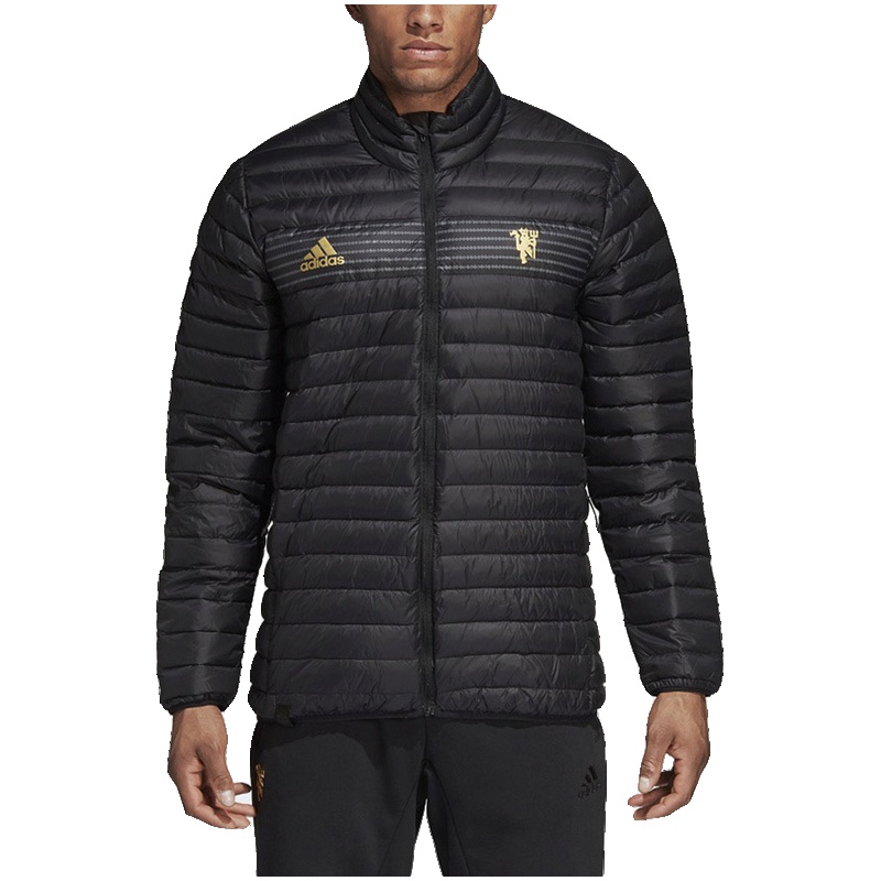 adidas男服羽绒服曼联保暖夹克休闲运动服CY6112 L CY6112黑色