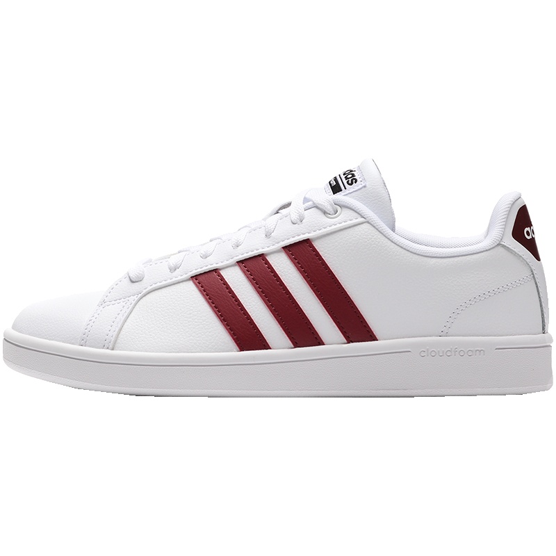 adidas阿迪达斯NEO男鞋女鞋小白鞋休闲板鞋运动鞋AW3914 DA9636亮白+基督红
