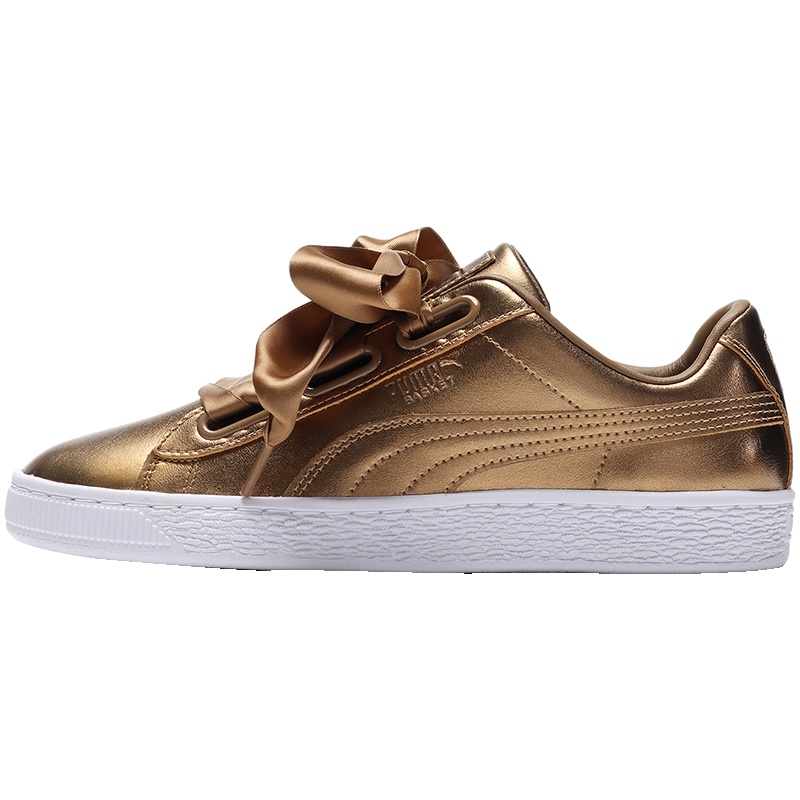 PUMA彪马女鞋休闲金色蝴蝶结板鞋运动鞋366730. 36673002金色