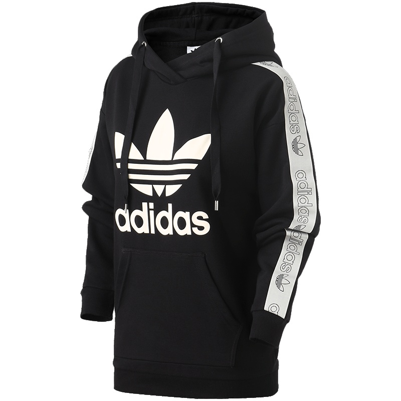 adidas阿迪达斯三叶草运动服大LOGO秋冬季新女装长袖卫衣DU4427 30 DU4427黑