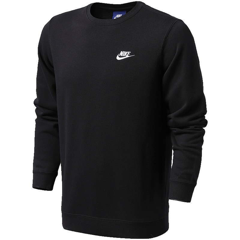 【自营】NIKE耐克男装卫衣圆领针织长袖运动休闲套头衫804343 L 804343-010黑+白