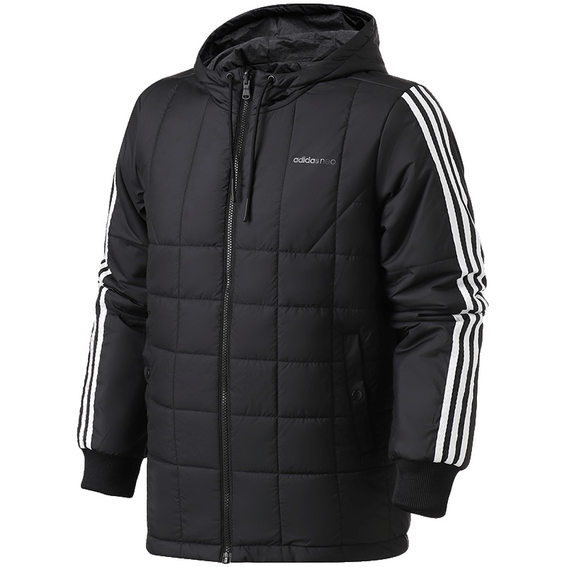 【自营】adidas阿迪达斯NEO男装保暖连帽运动休闲羽绒服DM2199 L DM2199黑色