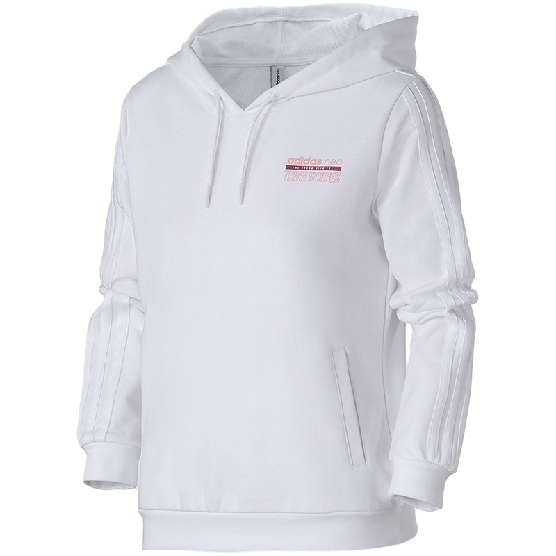 【自营】adidas阿迪达斯NEO明星同款女装运动休闲连帽卫衣DX0038 L DX0038白色