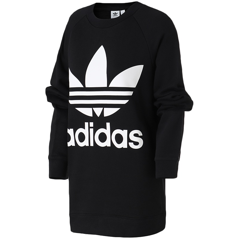 【自营】adidas阿迪达斯三叶草运动服大LOGO春秋女装长袖卫衣DH3129 30 DH3129黑
