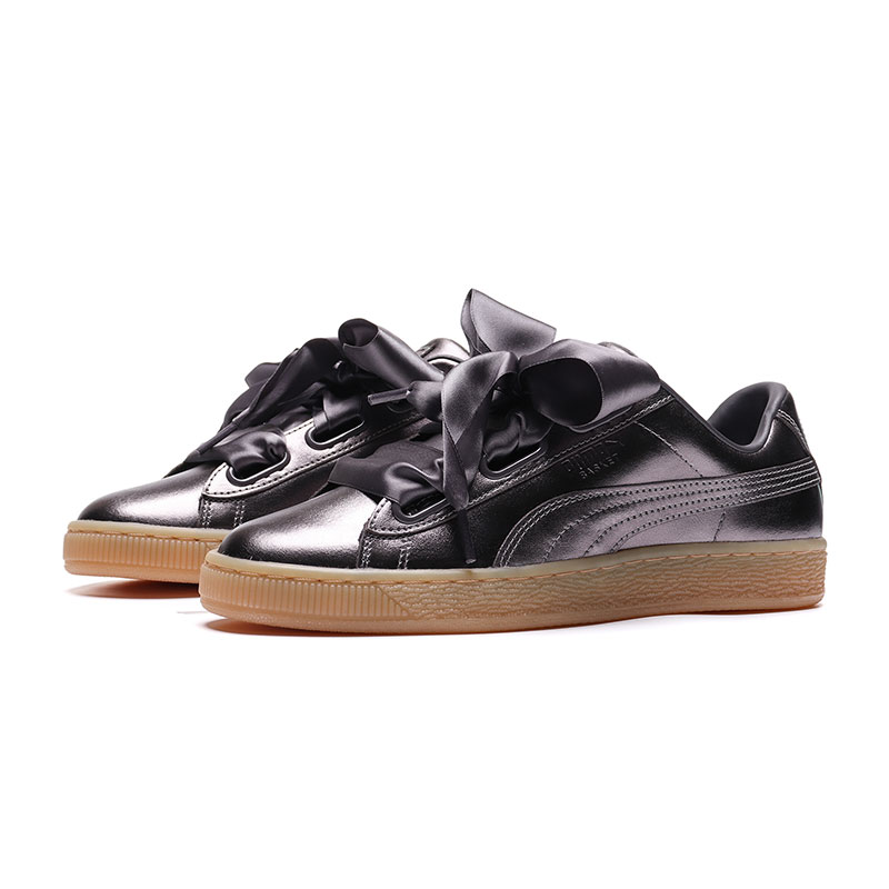 【自营】PUMA彪马女鞋女运动休闲蝴蝶结板鞋366730 36673001灰色