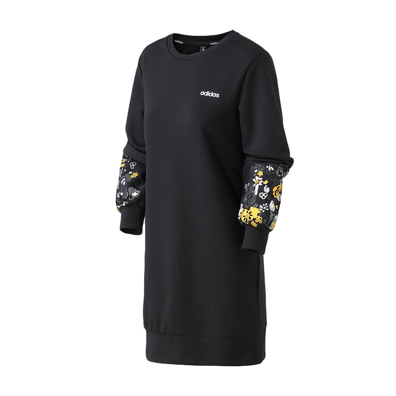 adidas阿迪达斯NEO女装运动服休闲连衣裙DW7819 L DW7819黑+白