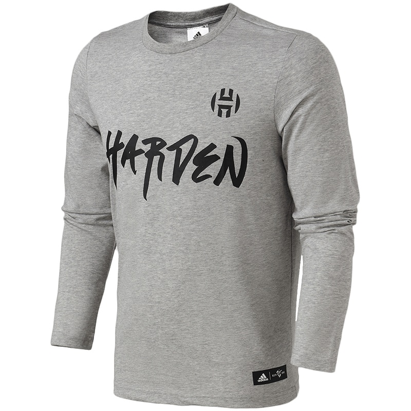 adidas男服长袖T恤篮球哈登休闲运动服DP5752 L DP5752灰色