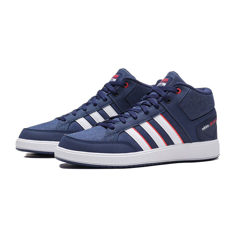 adidas男鞋板鞋网球文化高帮休闲运动鞋F34253 F34253深蓝+白色