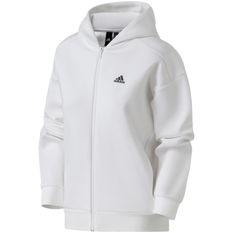 adidas女服夹克外套连帽开衫休闲运动服DV0782 L DV0782白色