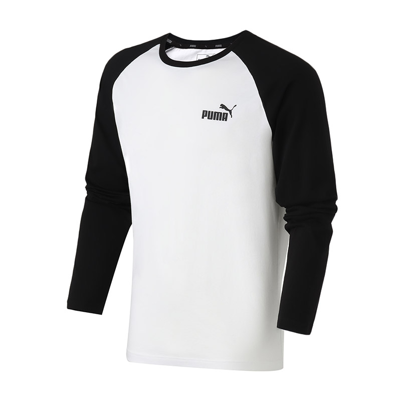 PUMA彪马男装运动休闲套头衫拼接长袖T恤运动服844640 L 84464002彪马白