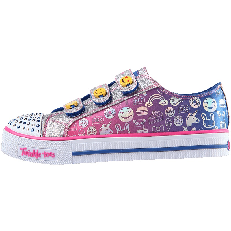 【自营】Skechers斯凯奇女小童休闲鞋闪灯低帮运动鞋10704L 10704L/BLNP 27.5码/165