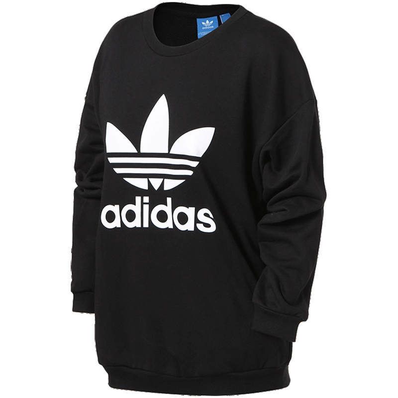 【自营】adidas阿迪达斯三叶草运动服大LOGO款女装长袖卫衣运动服BP9494 34 BP9494黑色