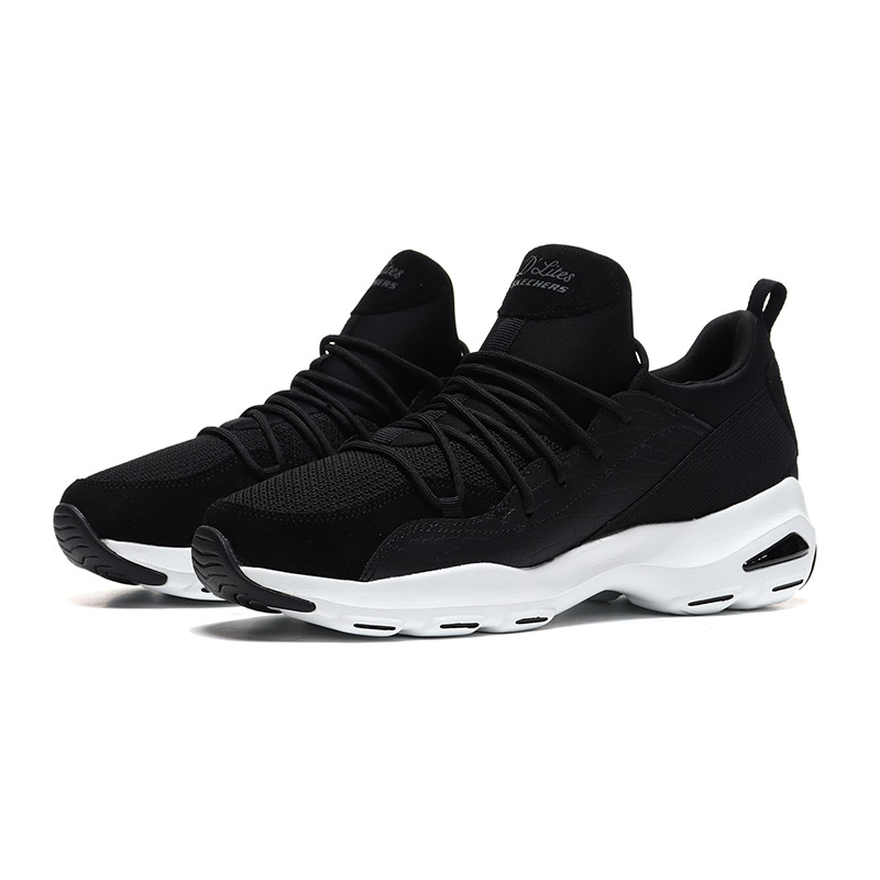 【自营】Skechers斯凯奇女熊猫鞋D‘lites时尚系带运动鞋66666120 66666120/BKW黑色+白色