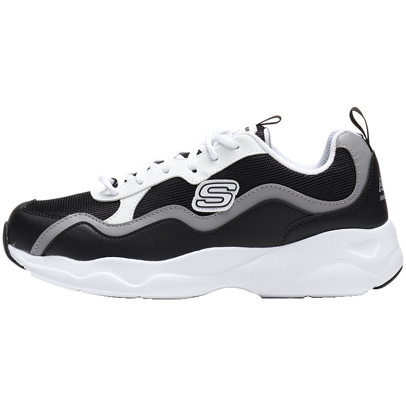 【自营】Skechers斯凯奇男鞋休闲鞋Dlites厚底时尚熊猫鞋999859 999859/BKW黑色+白色