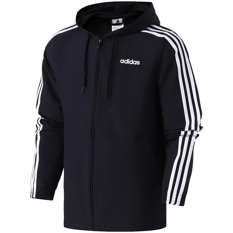 adidas男服运动夹克外套连帽开衫休闲运动服DQ3066 L DQ3066黑色