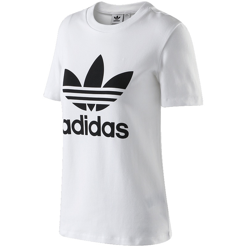 【自营】adidas阿迪达斯三叶草女LOGO款运动休闲短袖T恤CV9889 30 CV9889白色