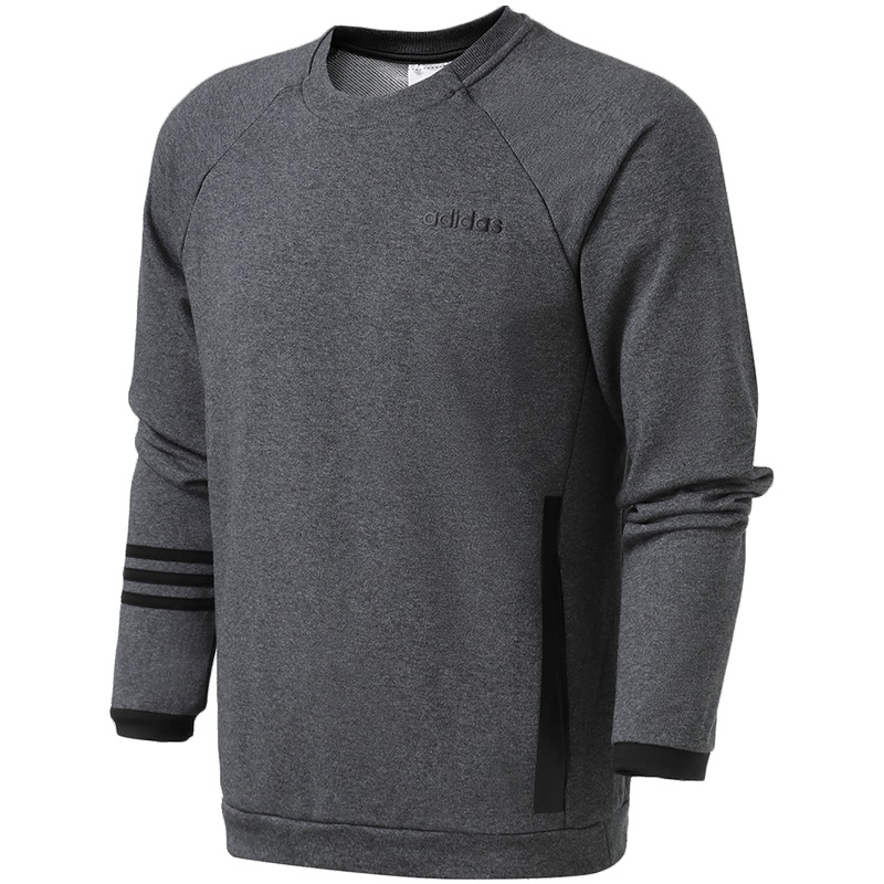 【自营】adidas男服卫衣圆领套头休闲运动服DU0438 L DU0438深灰色