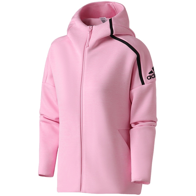 【自营】adidas女服夹克外套ZNE连帽休闲运动服DT9397 L DT9397粉色