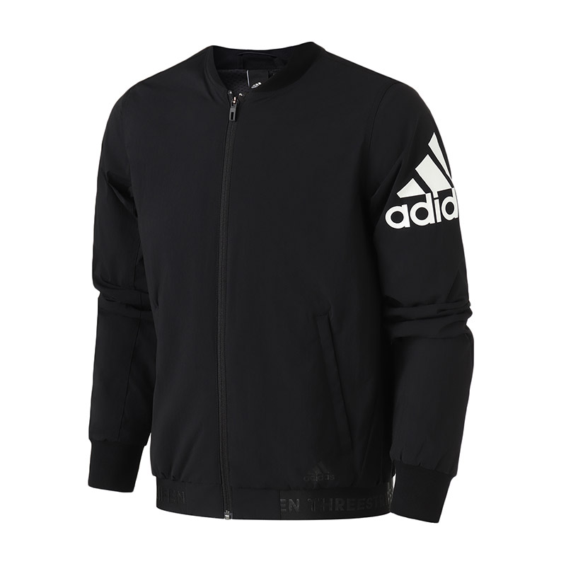 【自营】adidas男服外套夹克飞行领棒球服休闲运动服DW4588 L DW4588黑色
